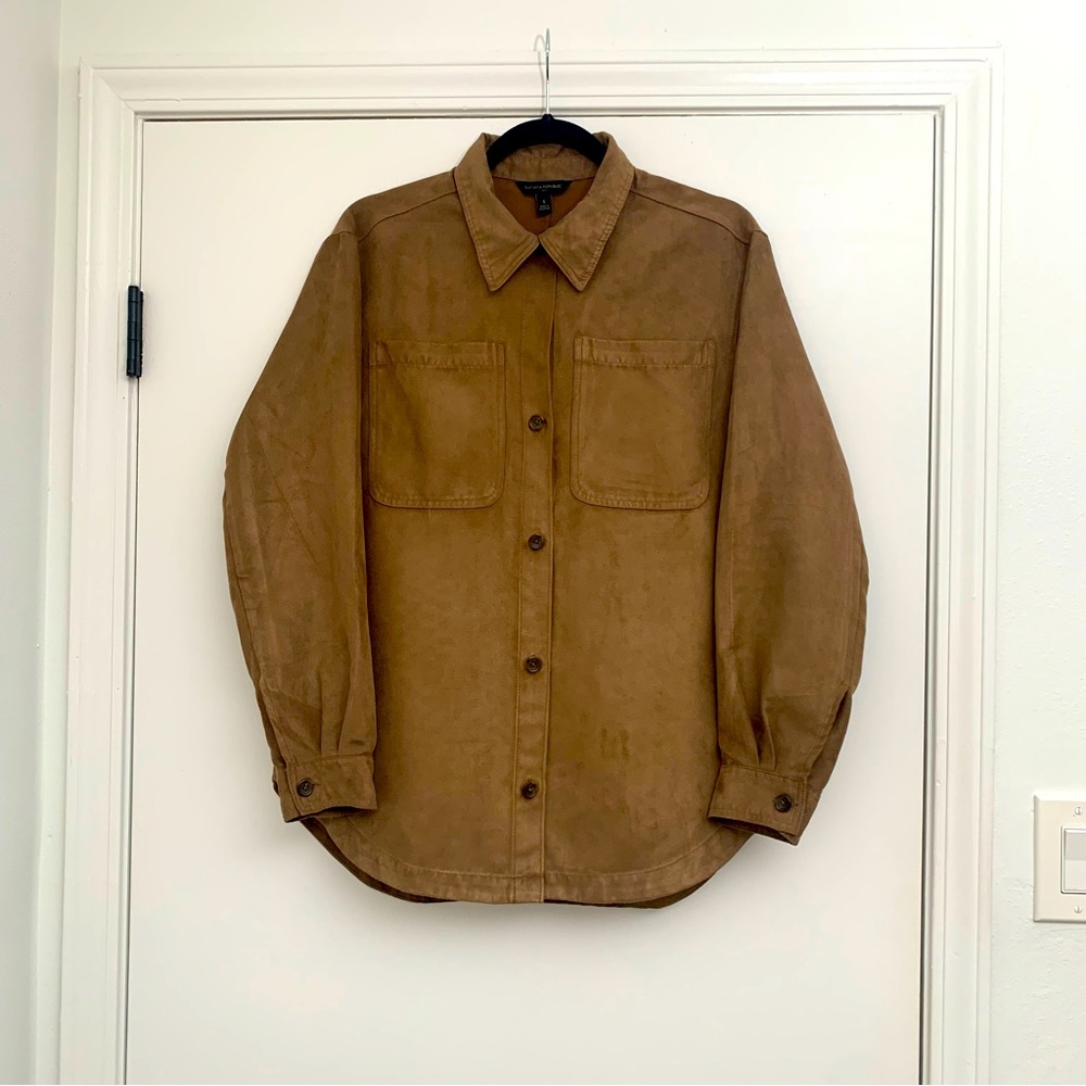 Banana Republic Brown Suede Button Down Size Small